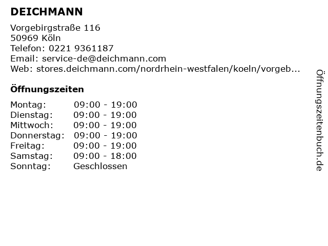 Deichmann Schuhe Köln Nippes | Öffnungszeiten | Telefon Deichmann Schuhe Köln Nippes | Öffnungszeiten | Telefon